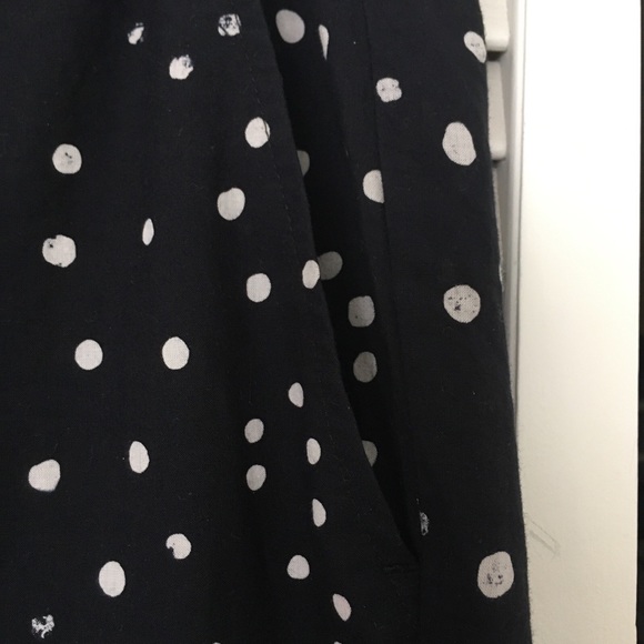 Eileen Fisher Black white dots Organic Cotton elastic waist pants size L preown - Picture 5 of 8